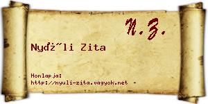 Nyúli Zita névjegykártya