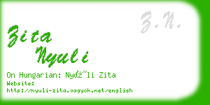 zita nyuli business card